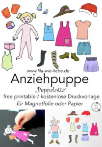 Anziehpuppe Peppalotta free printable - kostenlose Vorlage