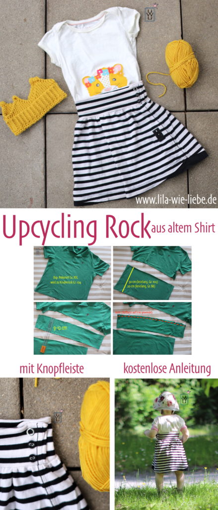 upcycling kinderrock nähen aus shirt