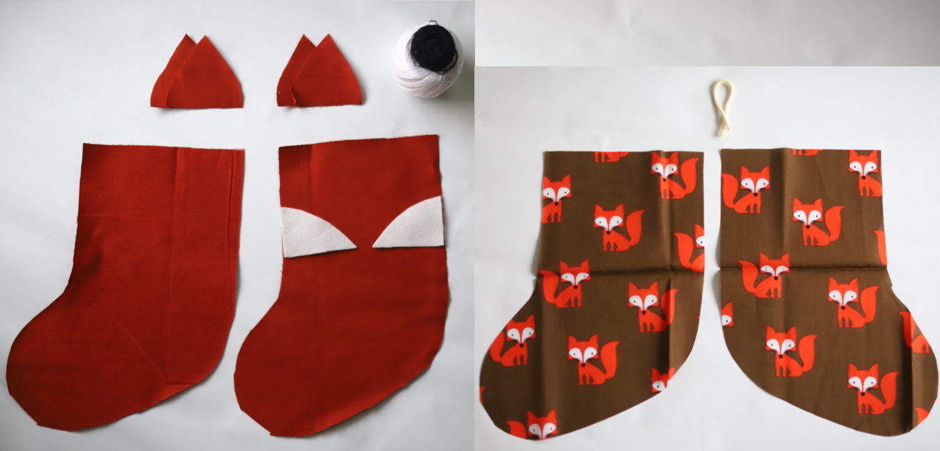 Nikolausstrumpf mit Fuchsmotiv nähen - Freebook - Lila wie Liebe