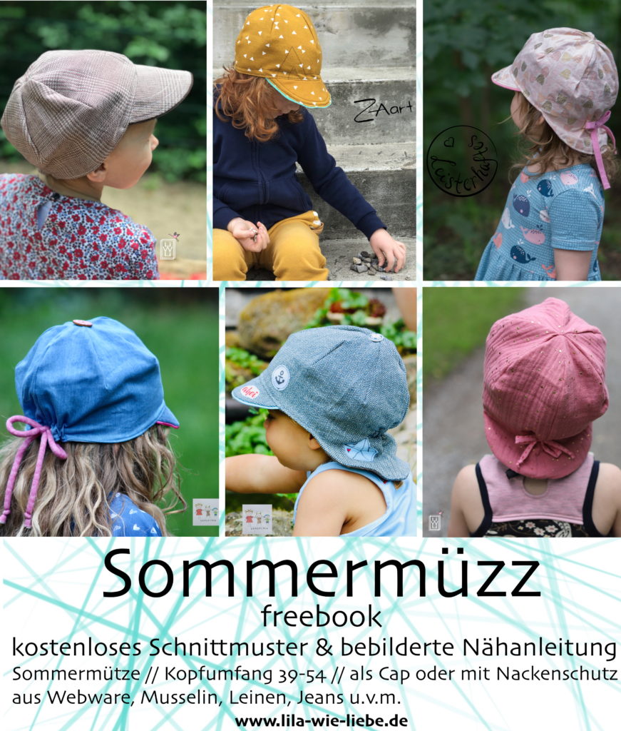 Sommermüzz Freebook - kostenlose Anleitung und Schnittmuster - Kindermütze - Lila wie Liebe