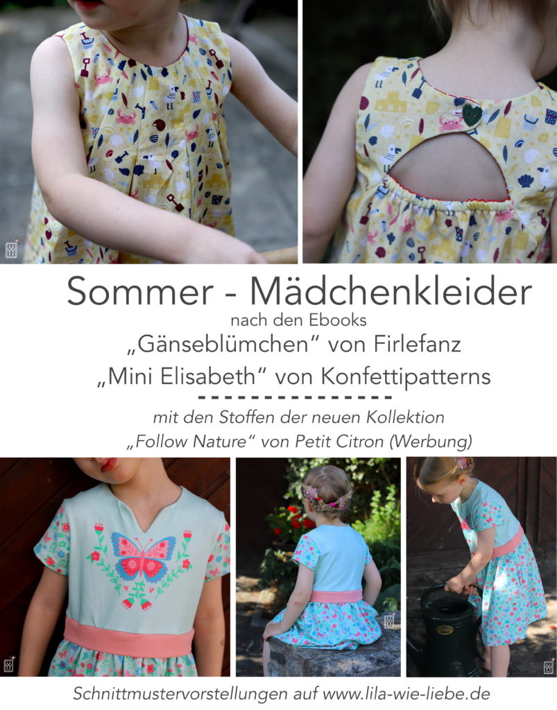 Mädchenkleid Sommer Schnittmuster Ebook Rezension Schnittmustervorstellungen Petit Citron Follow Nature Gänseblümchen Mini Elisabeth