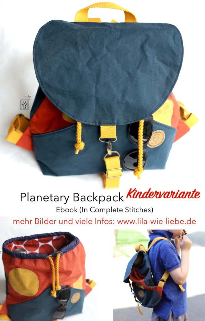 Planetary Bagpack Kids version kinder rucksack in complete stitches naehen