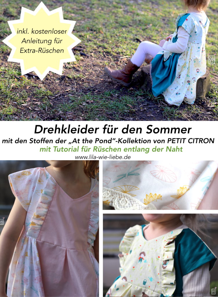 rueschenkleid drehkleid petit citron at the pond lila wie liebe freebie rueschen