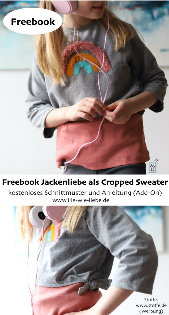 cropped sweater kinder naehen freebook jackenliebe anleitung