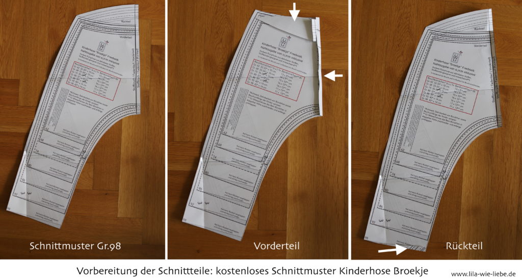 Schnittmuster Kinderhose broekje freebook