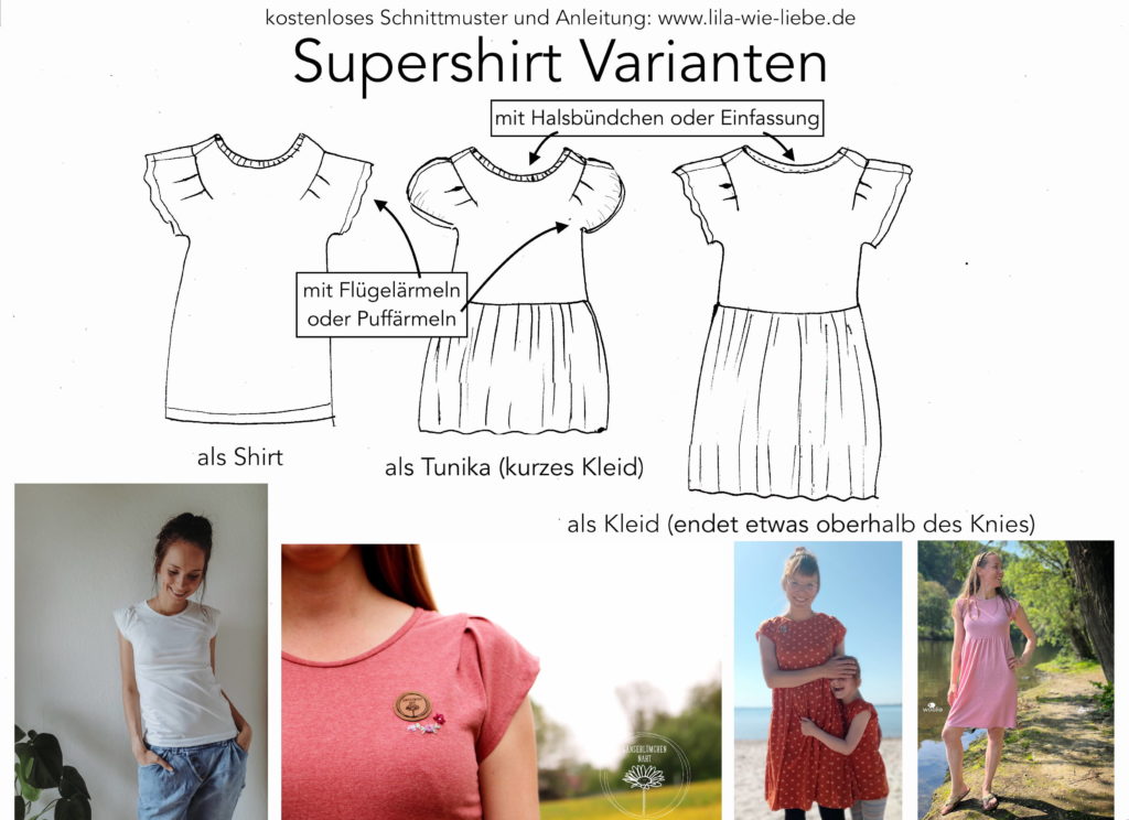 Varianten Supershirt Schnittmuster