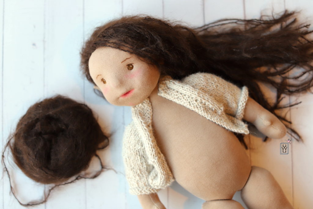 puppe nähen haare wolle